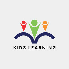 kids learning logo design vector