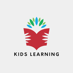 kids learning logo design vector