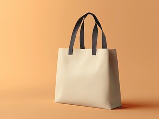 Mockup of a reusable shopping tote bag with eco-friendly materials and branding.