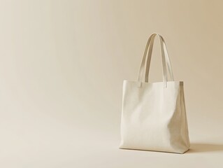 Mockup of a reusable shopping tote bag with eco-friendly materials and branding.