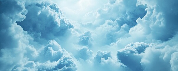 Pale blue watercolor clouds background with soft gradients and subtle texture, captured in realistic