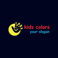 kids playing fashion store logo design vector