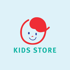 kids playing fashion store logo design vector