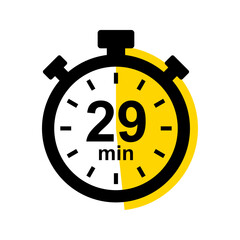 29 minute timer. Stopwatch icon