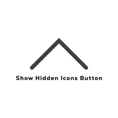 Show hidden icons button design black