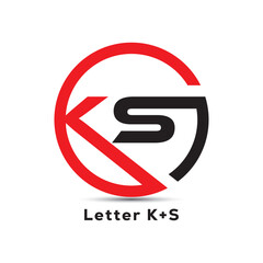 KS letter initial round creative logo design