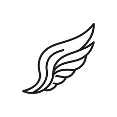 simple wing icon line art on white background