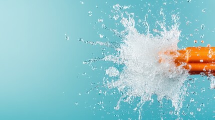 An exciting image capturing the moment water bursts from a popping toy, illustrating fun, playfulness, and the joyful energy of childhood experiences and outdoor activities.