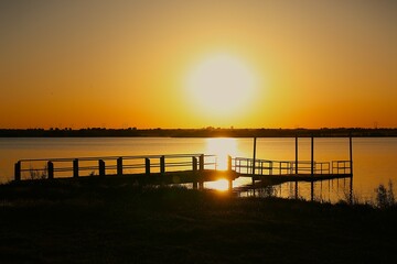 Obraz premium Sunset At Lake Perry Just Outside Perry Oklahoma