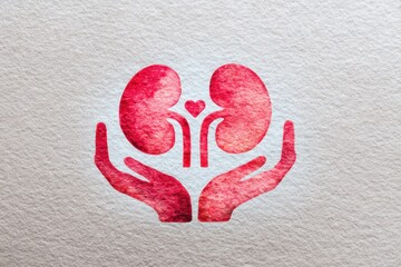 Kidney Donation Symbol Highlights Compassion Through Hands and Heart Icon in a Heartfelt Design