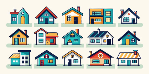 Small Townhouse Clipart, Urban Dream House Artwork, Eco Friendly Home Drawing, Fantasy Style Home Design