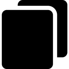 Two overlapping black rounded square shapes creating a layered visual representation in simple design style