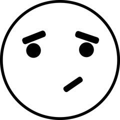 Confused emoji with furrowed brows and a slightly tilted mouth line expressing uncertainty feeling 100 characters