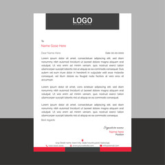 Professional business letterhead with minimalist style and structured format, perfect for company correspondence, official memos, and branding needs