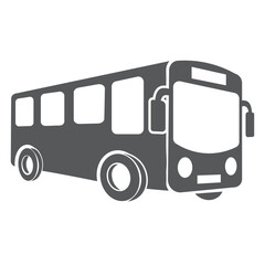 Various bus designs showcasing front views in a simple and sleek style for transportation concepts