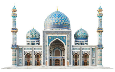 Tiles Artfully Decorating the Dome of a Historic Mosque Isolated on Transparent Background