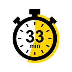33 minute timer. Stopwatch icon