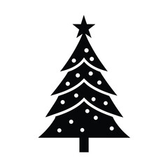 Christmas Tree Icon Vector Flat Clean Look
