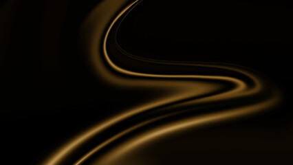 Abstract wave in rich chocolate and gold tones. Elegant flowing lines and metallic texture, perfect for luxury design and background use.