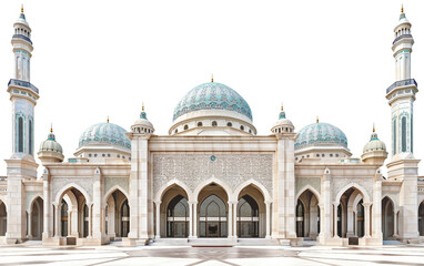 Sacred Mosque Structure with a Wide Tranquil Courtyard View Isolated on Transparent Background