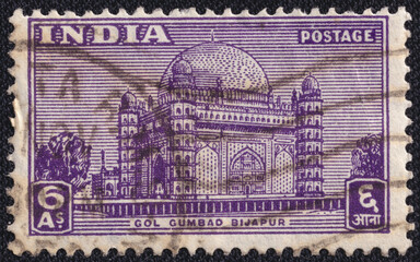 Temple Gol Gumbad, Bijapur on a 1949 India postage stamp