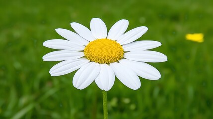 Fototapeta premium Pixelated White Daisy in a Green Field