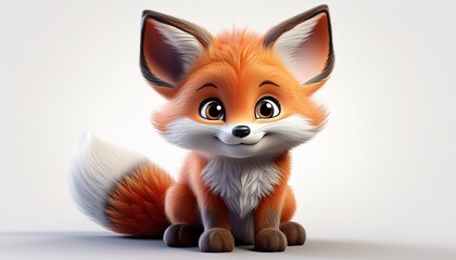 Obraz premium Ein einzelnes 3D-Fuchsbaby
