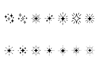 Doodle sparkle star line decorations EPS Vector Set Silhouette File for magical and celebratory designs