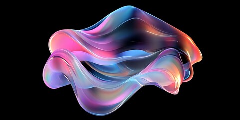Obraz premium Abstract colorful liquid form on black background