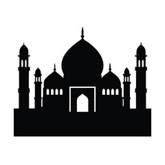 Silhouette of a Generic Mosque at Sunset
