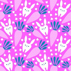 Medicine seamless teeth and rabbit pattern for wrapping paper and fabrics and linens and kids