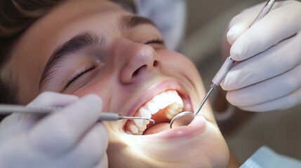 Person feeling relaxed and refreshed after a dental cleaning with a bright and healthy smile