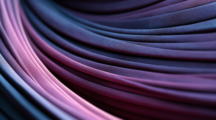 Flowing waves of blue and purple light form an abstract pattern. Elegant curves and gradient colors create a sense of movement and depth.