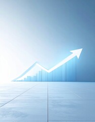 Abstract Financial Growth Chart: Upward Arrow and Bar Graph on Textured Background