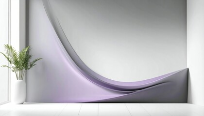 Abstract Purple Gradient Background with Flowing Sculptural Form
