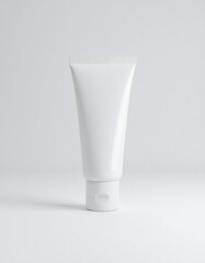 White Cream Tube on White Background Minimalist Product Shot