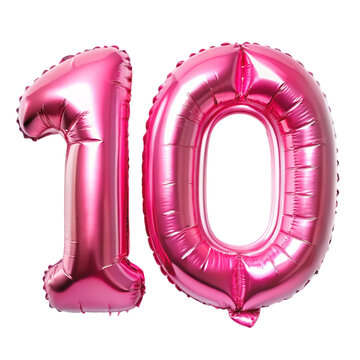 balloon number 10 PNG, transparent background