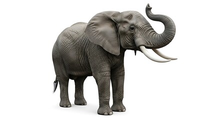 Majestic African Elephant Standing Tall: Explore Wildlife Wonders in High Definition Natural Habitat and Peaceful Savanna Landscapes