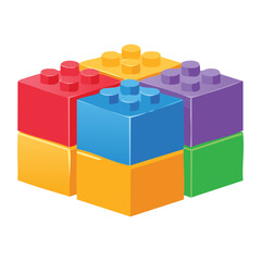 Obraz premium Stacked Colorful Building Blocks