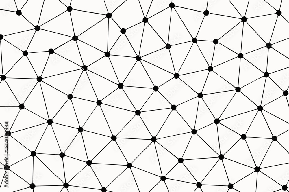 Poster network connection abstract. geometric pattern background illustration. lines dots triangular mesh. 