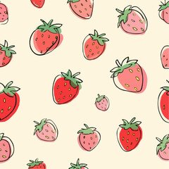 seamless pattern with strawberries