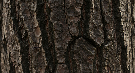 Fototapeta premium Detailed Natural Tree Bark Texture Close Up Full Frame Background