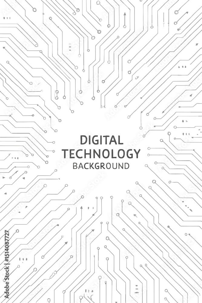 Poster digital technology background with abstract grey circuit board pattern. futuristic hi-tech computer 