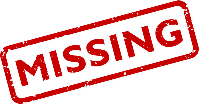 Missing Stamp Vector | Red Grunge Rubber Alert Label Graphic Design