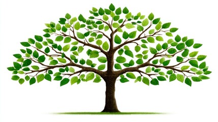 Fototapeta premium A lush green tree with vibrant foliage symbolizing growth and natures beauty