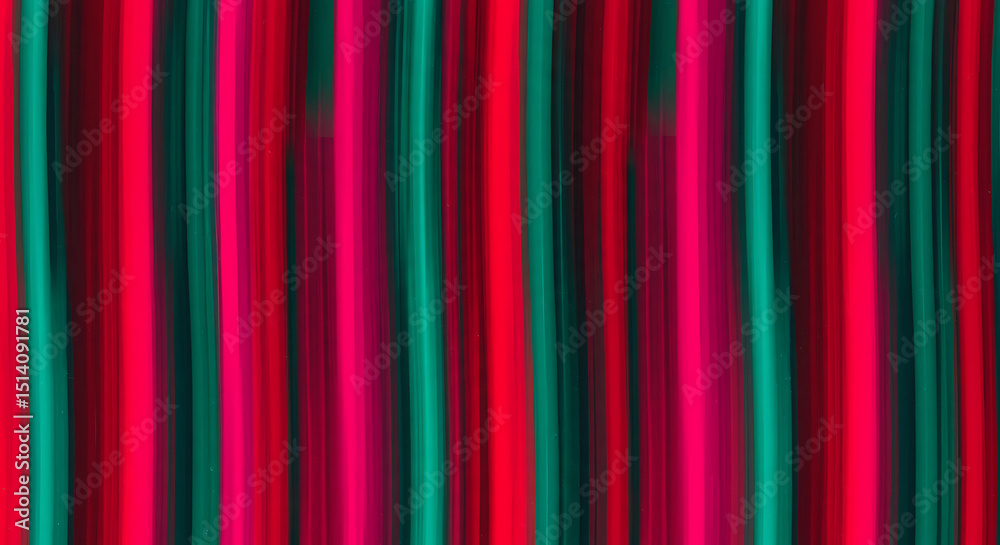 Poster an abstract background features vertical stripes in vibrant shades of red and teal, creating a visua