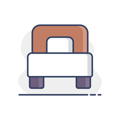 Single bed flat vector isolated icon