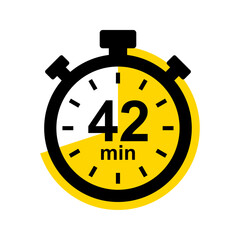 42 minute timer. Stopwatch icon