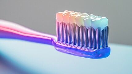 Toothbrush with a vibrant gradient showcasing a modern and artistic approach to dental imagery