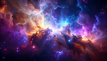 Cosmic Nebula in Vibrant Hues